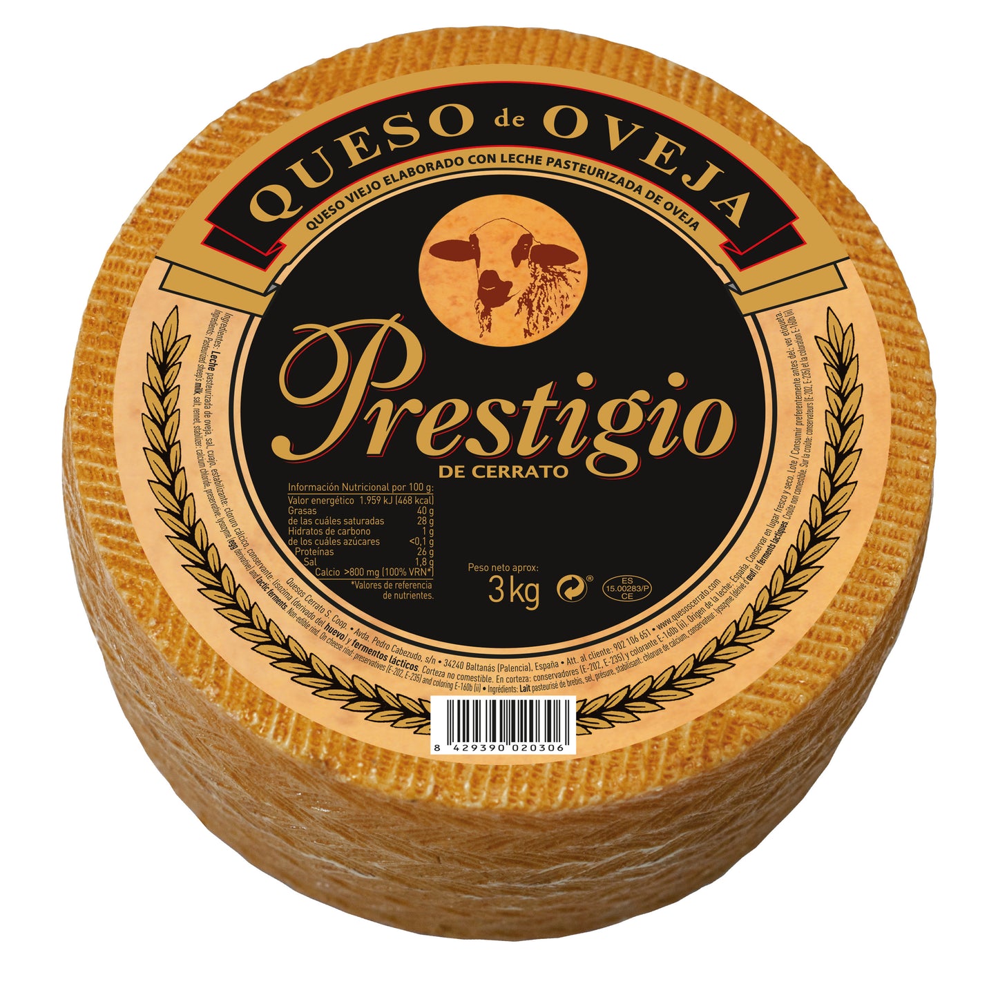 Hard cheese CERRATO TOSTADO 200 g.