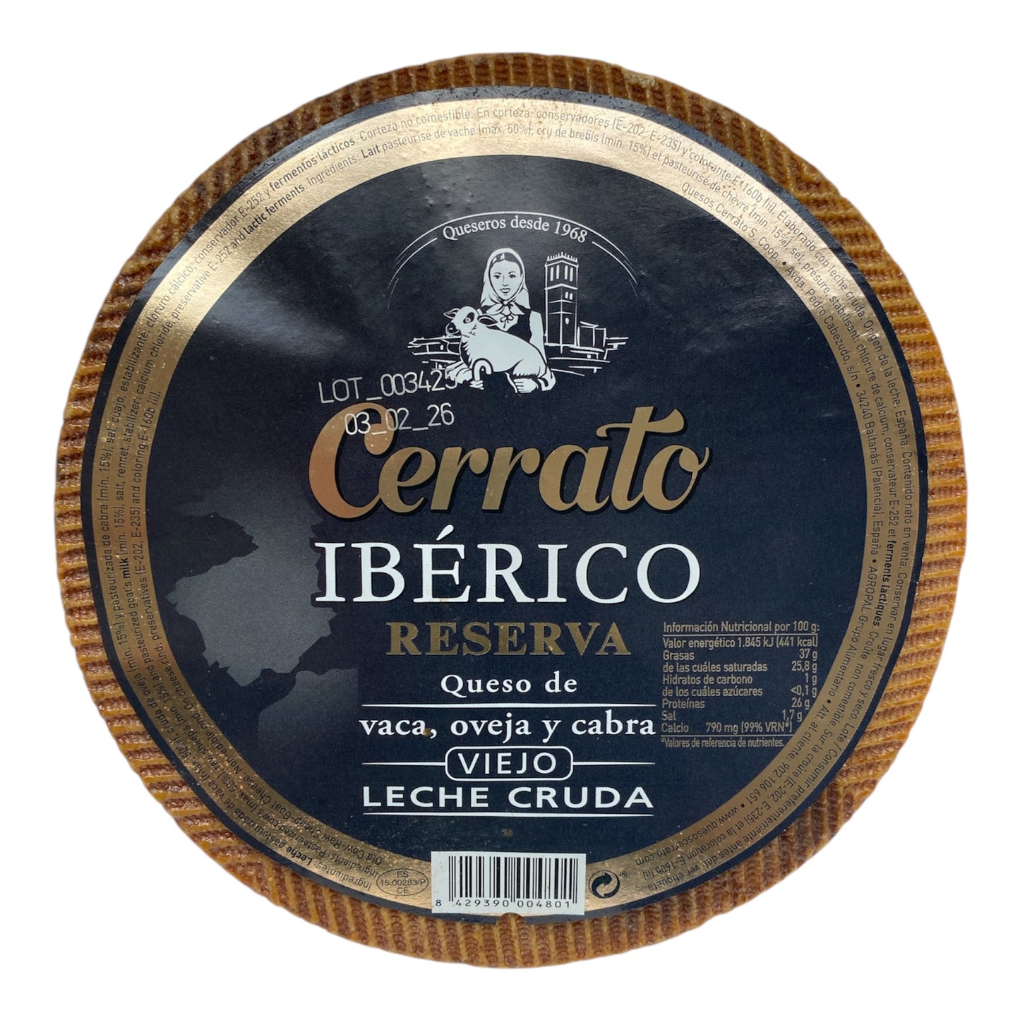 Твърдо сирене SERRATO IBERICO RESERVA - 3 кг.
