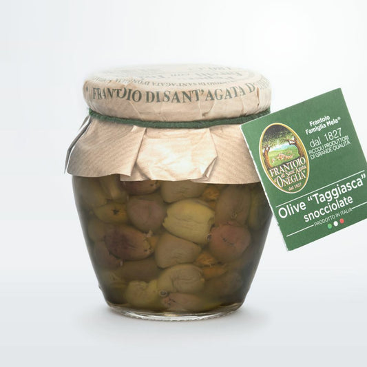 Tajasca olives in extra virgin olive oil, pitted, FRANTOIO, 260 g.